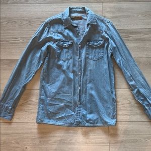 Red Snap Jean Button Up Shirt Small